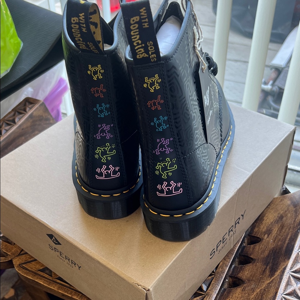 Dr martens Keith Haring Boots with Multicolor Neon Accents